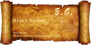 Blatt Olivér névjegykártya